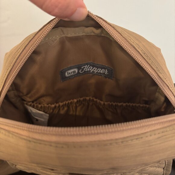 Lug Flapper Light Gold Tan Quilted Nylon Camo Strap Convertible Crossbody - Picture 15 of 15